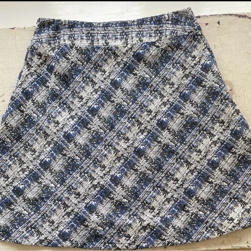 Cato Blue Black & Silver A-line Skirt Women Size 14